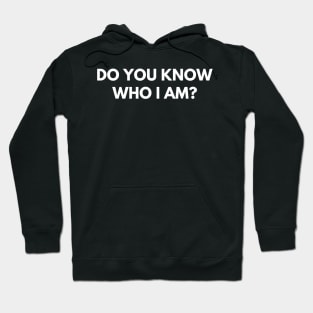 Do You Know Who I Am? Funny Sarcastic Statement Saying Hoodie